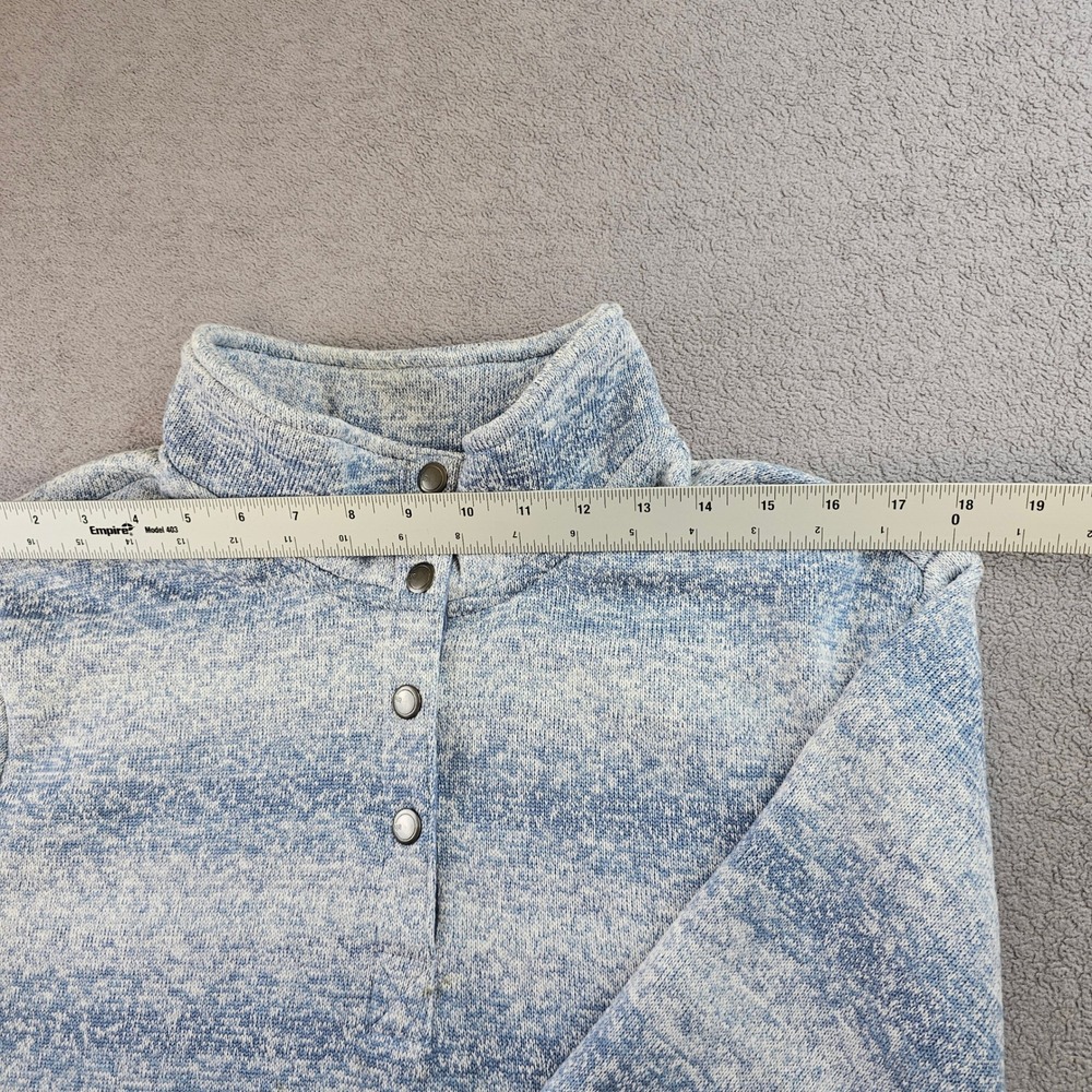 Natural Reflections Sweater Womens XL Blue Cozy Fleece Oversized 1/4 Snap Button - Picture 6 of 12